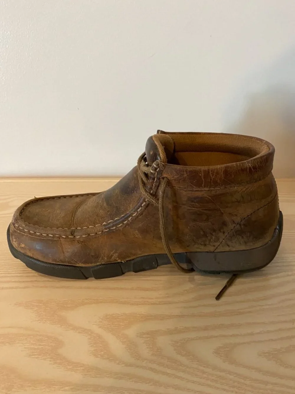Justin 235 Brown Leather Steel Toe Work Chukka Boots Men's 8.5W